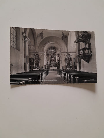 AK Maria Enzersdorf. Inneres der Wallfahrtskirche. (1957)