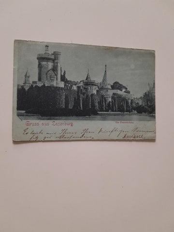 AK Gruss aus Laxenburg. Die Franzensburg. (Mondscheinkarte)