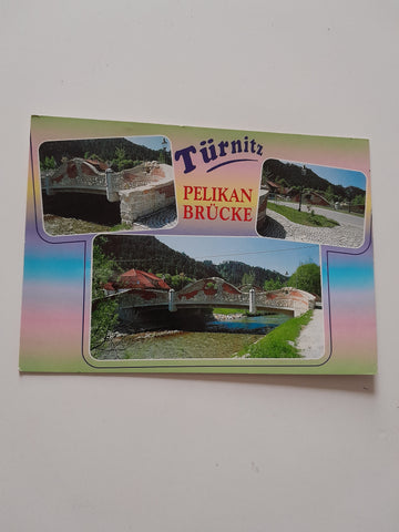AK Türnitz. Pelikan Brücke aus der Schule Hundertwasser.