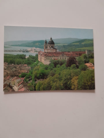 AK Stift Melk mit Donaukraftwerk.