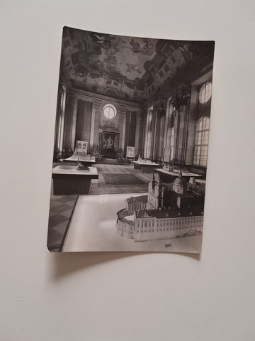 AK Barockausstellung im Stift Melk, Marmorsaal. Porträt Prandtauers und Modelle seiner Werke.