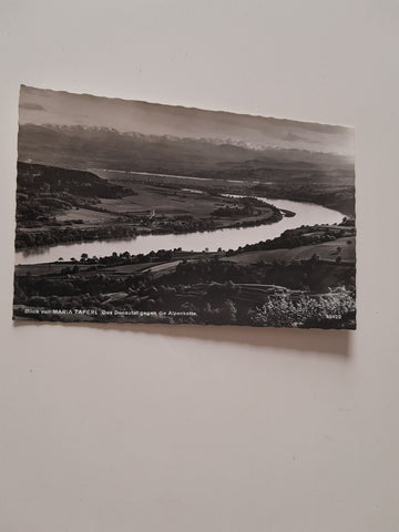 AK Blick von Maria Taferl. Das Donautal gegen die Alpenkette. (1960)