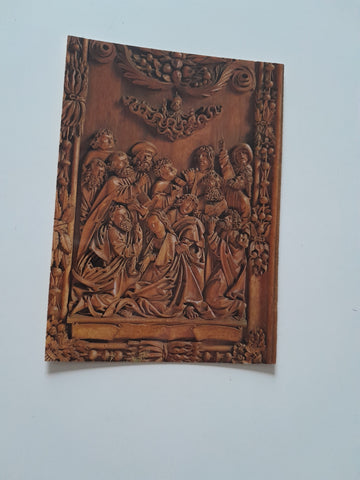 AK Mauer bei Melk. Gotischer Schnitzaltar. Flügelrelief Marientod.