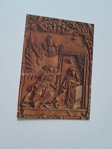 AK Mauer bei Melk. Gotischer Schnitzaltar. Flügelrelief: Maria Verkündigung.
