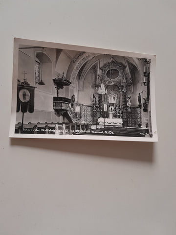 AK St. Corona am Wechsel. Inneres der Wallfahrtskirche. (1956)