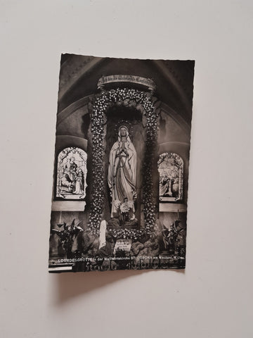 AK St. Corona am Wechsel. Lourdesgrotte der Wallfahrtskirche. (1958)