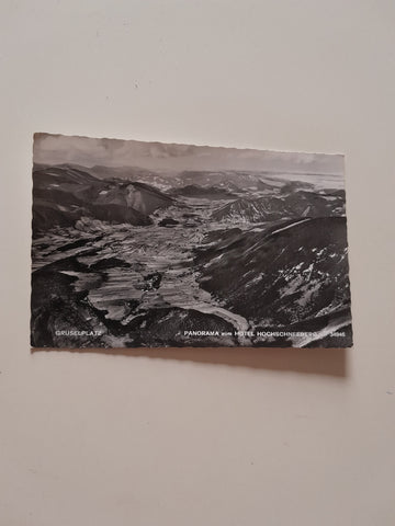 AK Schneeberg Gruselplatz. Panorama vom Hotel Hochschneeberg. (1968)