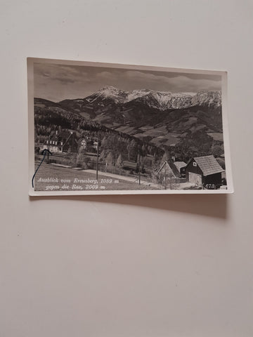 AK Ausblick vom Kreuzberg gegen die Rax. (1937)