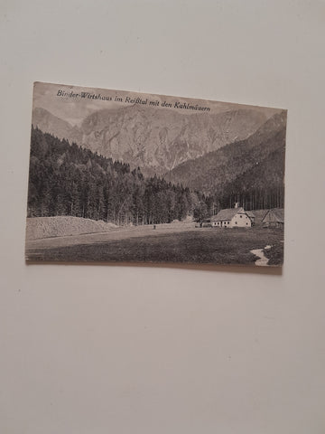 AK Rax, Binderwirtshaus im Reißtal mit den Kahlmäuern.