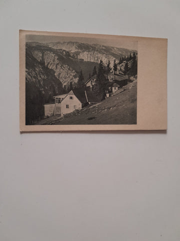 AK Baumgartnerhaus des ÖTK am Schneeberg mit Raxalpe.