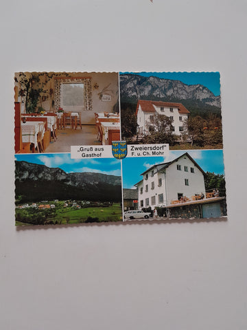 AK Zweiersdorf an der Hohen Wand. Gasthof und Pension Mohr. Besitzer: Franz und Christine Mohr.