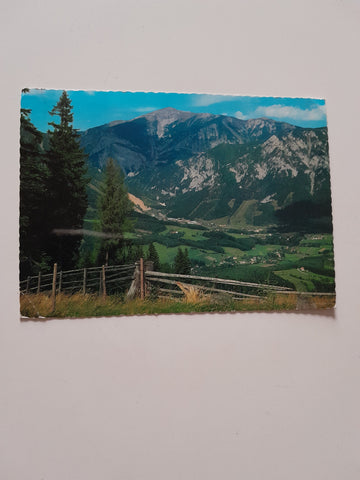 AK Blick vom Kreuzberg auf Edlach, Hirschwang und Schneeberg.