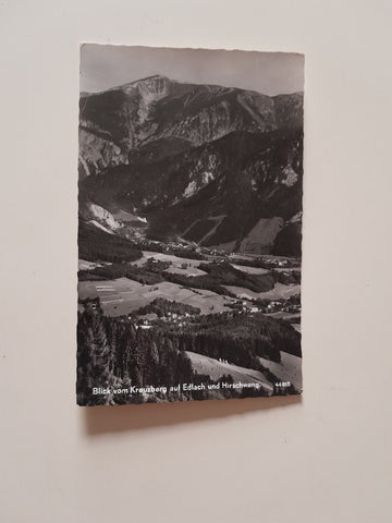 AK Blick vom Kreuzberg auf Edlach und Hirschwang. (1965)