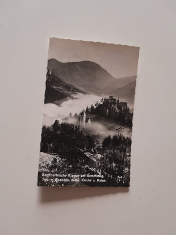 AK Klamm am Semmering. Kirche und Ruine. (1958)