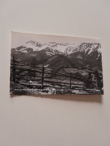 AK Blick vom Kreuzberg gegen die Rax. (1968)