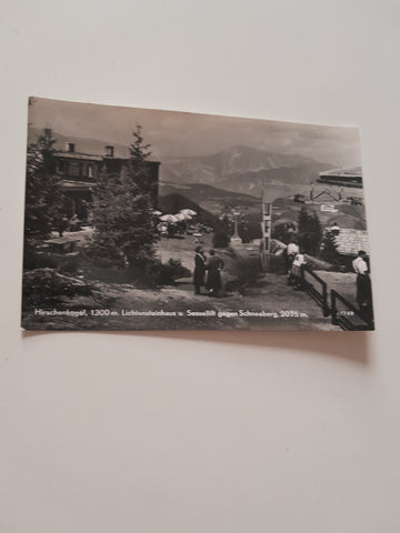 AK Hirschenkogel. Liechtensteinhaus u.Sessellift gegen Schneeberg.