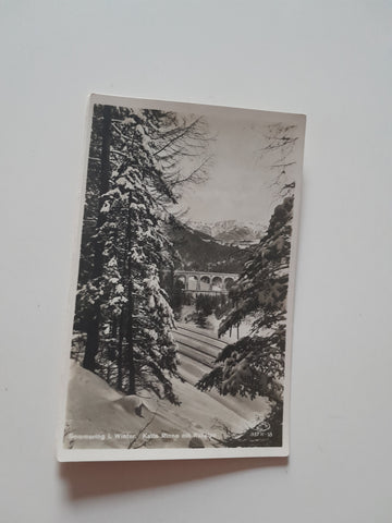 AK Semmering im Winter. Kalte Rinne mit Raxalpe. (1930-31)