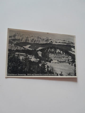AK Semmering. Blick auf Heeres-Kur-Lazarett mit Raxalpe. (1941-42)