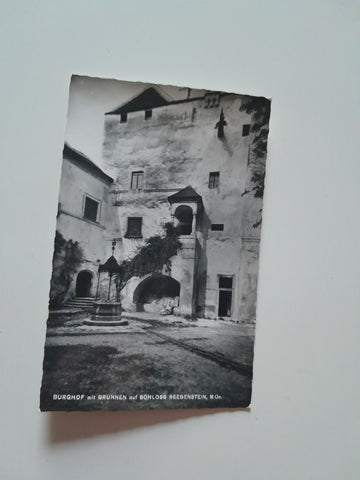 AK Burghof mit Brunnen auf Schloss Seebenstein. (1969)