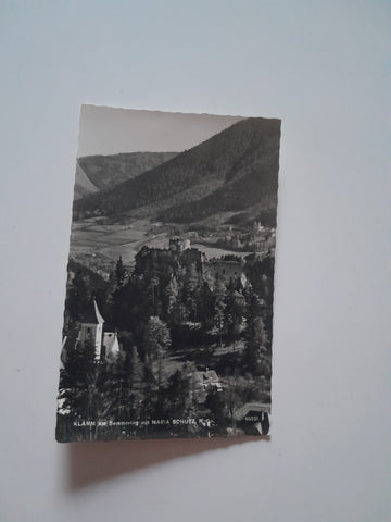 AK Klamm am Semmering mit Maria Schutz. (1957)