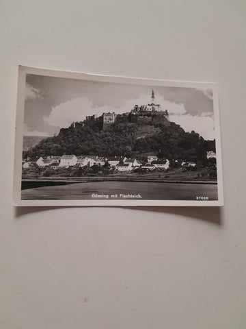 AK Güssing mit Fischteich. (1959)