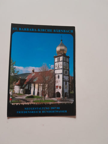 AK Bärnbach. Hundertwasser St. Barbara-Kirche.