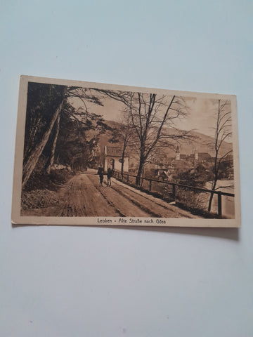 AK Leoben. Alte Straße nach Göss. (1924)