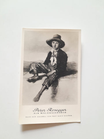 AK Peter Rosegger als Waldbauernbub nach dem Aquarell von Prof. Alois Schönn. (1957)