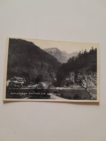 AK Karlgraben Gasthof zur Alpenrose. Besitzer Rudolf Blatnik. (1927)