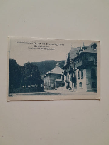 AK Spital Am Semmering. Hauptplatz mit Hotel Hirschenhof.