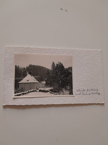 Billett Schule Arzberg und Ruine Stubegg.