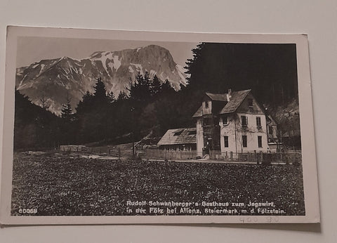 AK Rudolf Schwanberg's Gasthaus zum Jagawirt in der Fölz bei Aflenz. (1938)