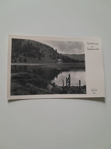 AK Winterleitensee mit Winterleitenhütte.