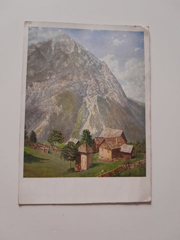 AK Ebner's Gasthaus bei Pürgg mit dem Grimming. (Hans Blaha, pinx.)