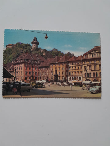 AK Graz. Hauptplatz mit Schlossberg.