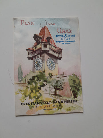Graz Stadtplan. Ausgabe 1957.