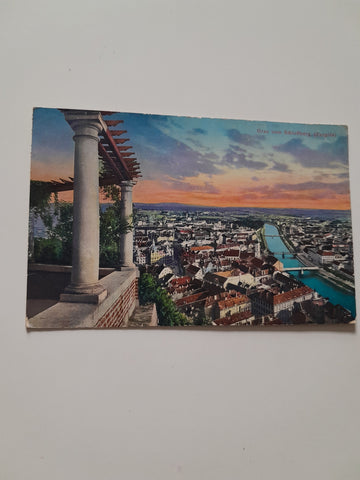 AK Graz vom Schloßberg (Pergola) (1915)