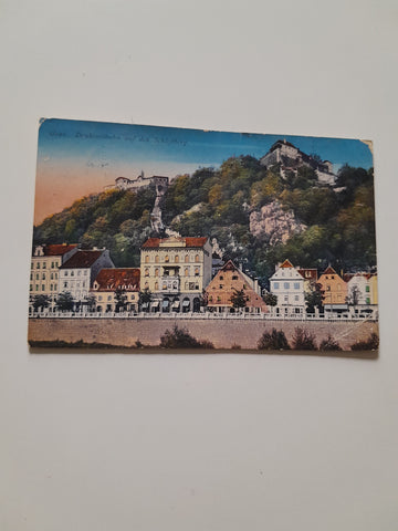AK Graz. Drahtseilbahn auf den Schloßberg. (1914)
