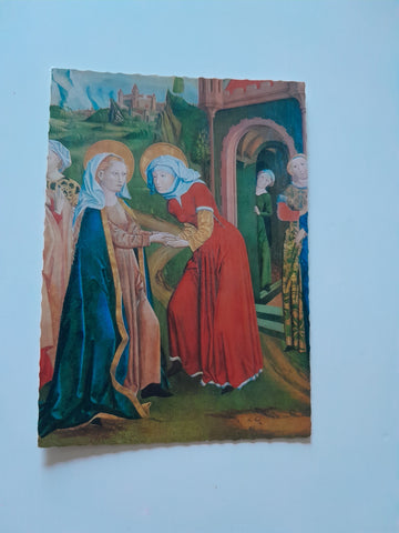AK St. Leonhard bei Tamsweg. Mariä Heimsuchung. Ausschnitt aus gotischem Tafelbild.