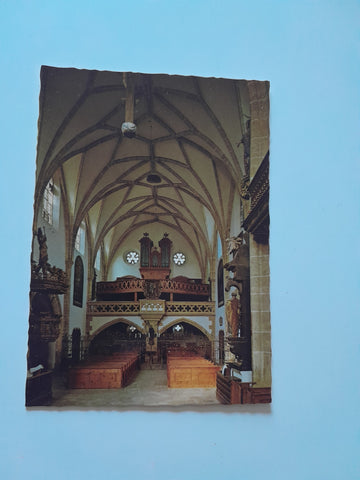 AK Wallfahrtskirche St. Leonhard bei Tamsweg. Innenraum der Wallfahrtskirche gegen die Orgelempore.