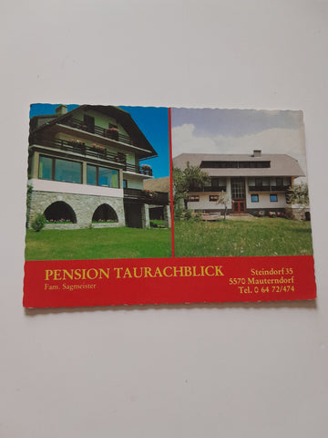 AK Mauterndorf. Pension Taurachblick Fam. Sagmeister. Steindorf 35.