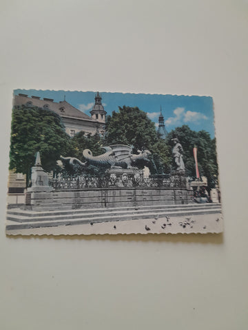 AK Klagenfurt. Lindwurmbrunnen am Neuen Platz.