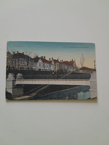 AK Klagenfurt. Obere Villacherstraße mit Rizzibrücke. (1912)