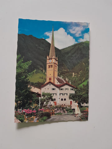 AK Bad Hofgastein. Kurpark mit Ortskirche.