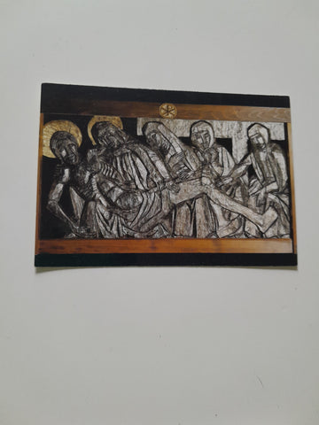 AK Pfarrkirche Badgastein. Volksaltar: Relief Pieta von Prof. Jakob Adlhart.