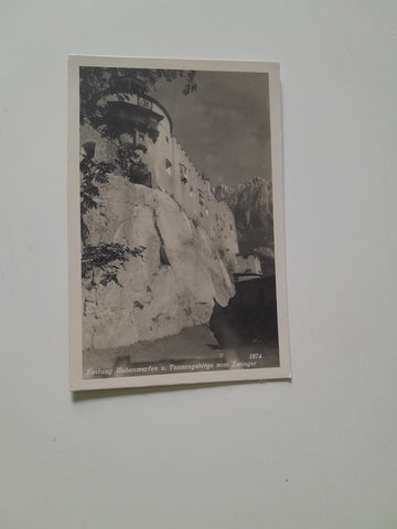 AK Festung Hohenwerfen u. Tennengebirge vom Zwinger. (1929)