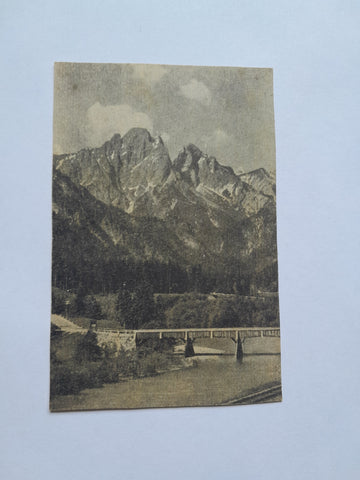 AK Gesäuse. Ennsbrücke Gstatterboden gegen Reichensteingruppe.