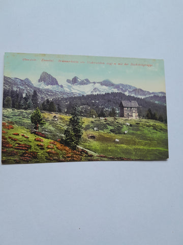 AK Brünnerhütte am Stoderzinken mit der Dachsteingruppe. (1908)