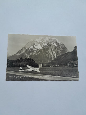 AK Aigen im Ennstale mit Grimming. Alpen-Segelflugschule. (1956)
