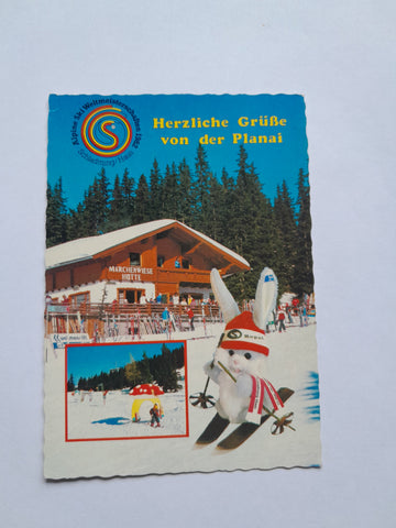 AK Herzliche Grüße von der Planai. Alpine Ski WM 1982.